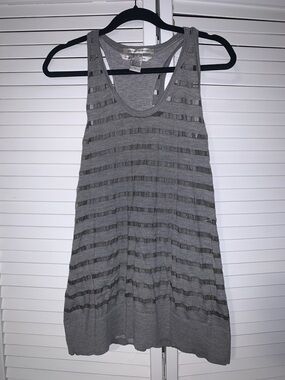 Diane Von Furstenberg Sheer Striped Sleeveless Top